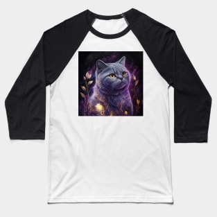 Cosmic British Shorthair Kitten Baseball T-Shirt